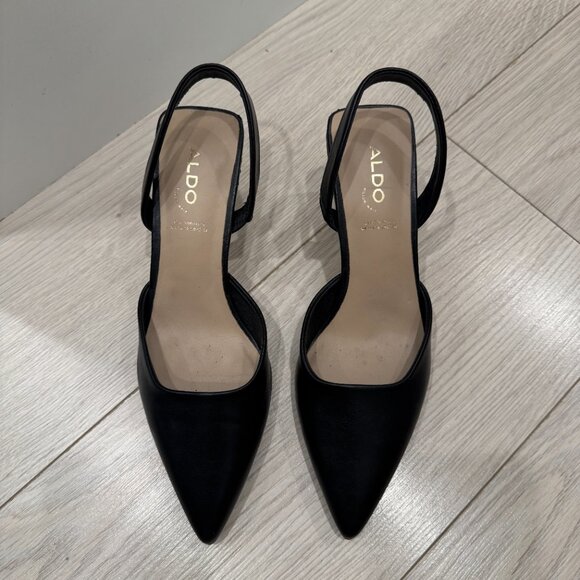 ALDO Genuine Leather Black Heels - Picture 2 of 9